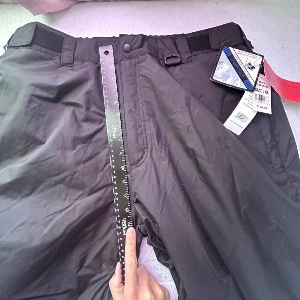 Ski Gear Snow Pants Mens XL Black ThermaTech Insulated Water Resistant Ski - Picture 3 of 16